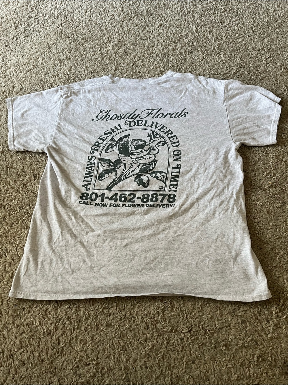 Lonely Ghost “Ghostly Florals” Beige Graphic Tee